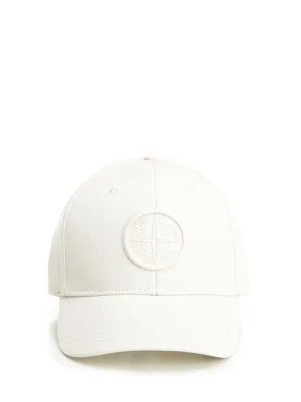 Baseball Cap Polo Shirt White made by Stone Island