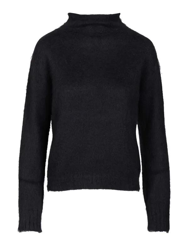 Mohair Blend Turtleneck Sweater Knitwear Blue made by MaxMara