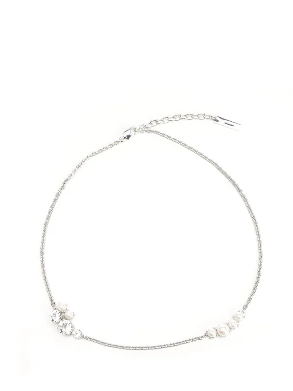 Crystal Pearl Mixed Silvery S Necklace Jewelry Silver made by Givenchy
