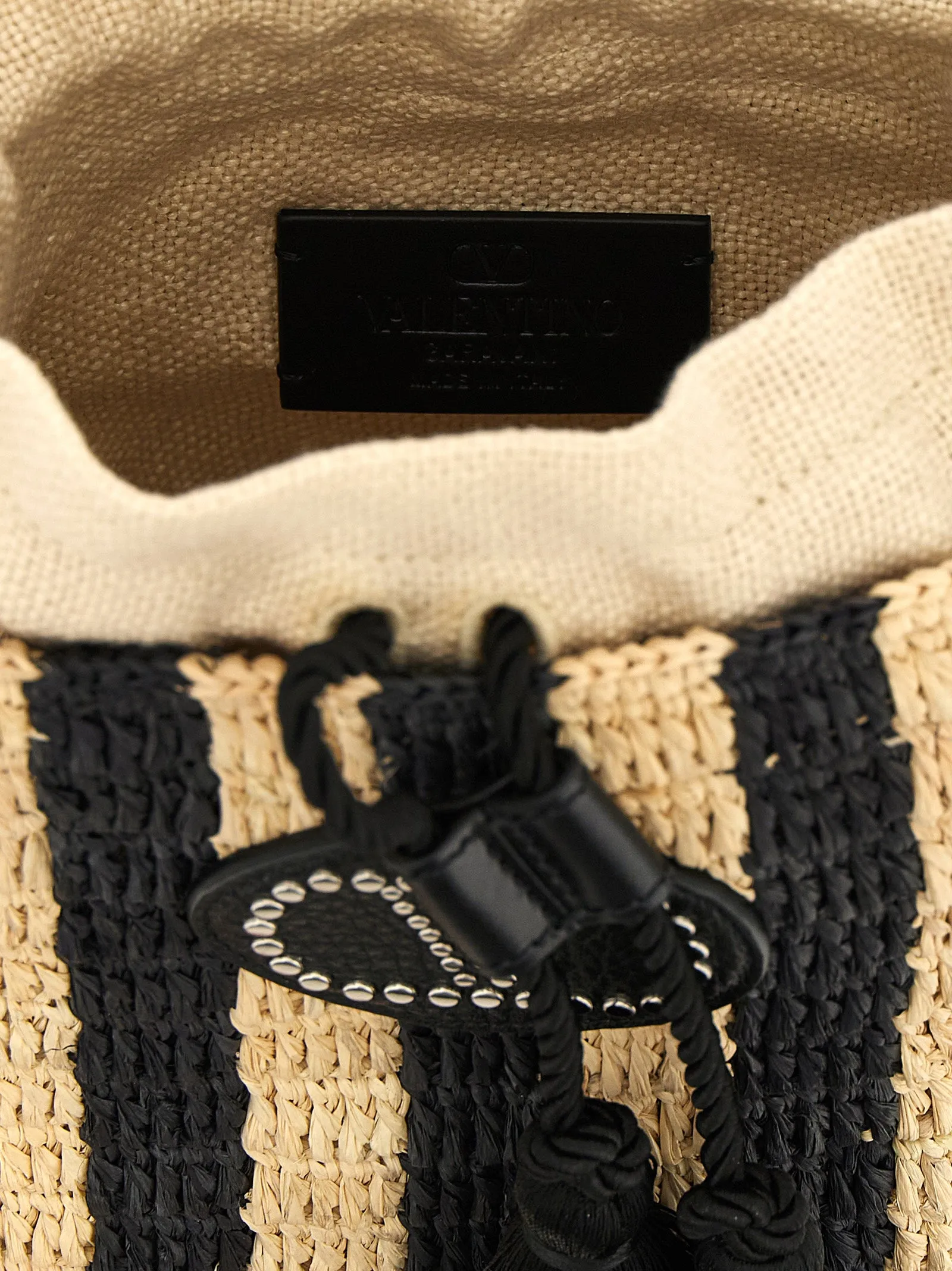 Valentino Garavani Raffia Small Bucket Bag Shoulder Bags Black sold by Wanan Luxury product image thumbnail 4
