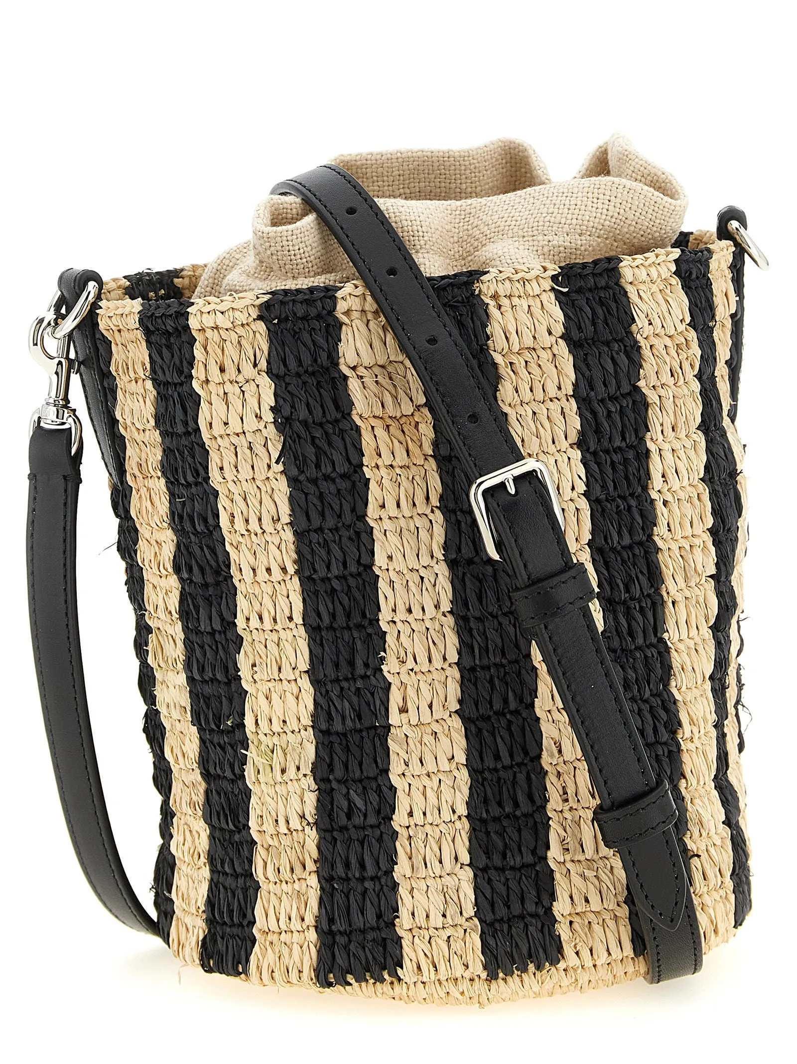 Valentino Garavani Raffia Small Bucket Bag Shoulder Bags Black sold by Wanan Luxury product image thumbnail 2