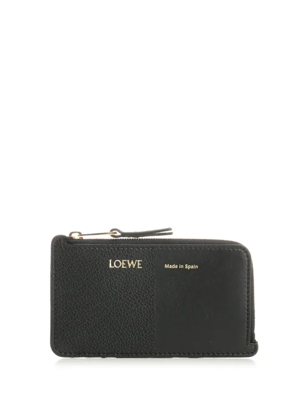 Card Holder With Coin Pocket Wallets Black made by Loewe