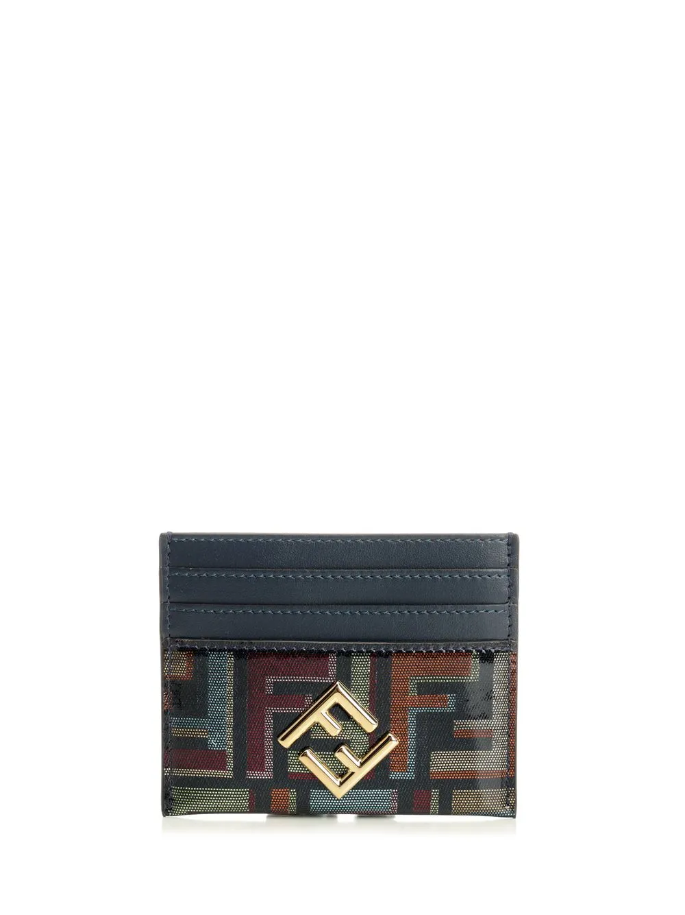 Flat Card Holder In Ff Jacquard Wallets Blue sold by Wanan Luxury