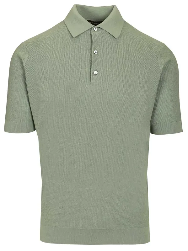 Pique Polo Shirt Green made by Filippo de Laurentiis