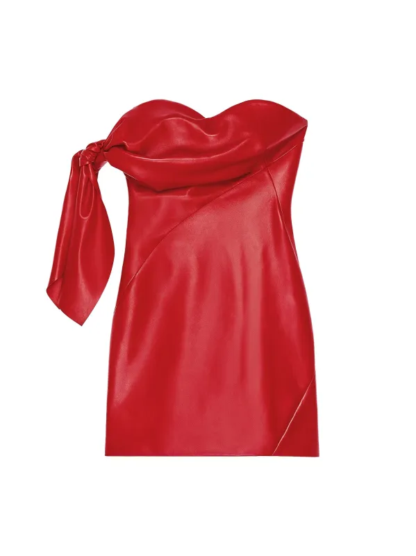 Leather Bustier Dress With Bow Detail made by Givenchy
