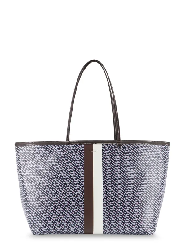 The Racer Tote Shoulder Bag In Coated Canvas With All-Over Logo made by Tory Burch
