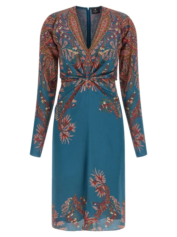 Floral Printed Dress Dresses Blue made by Etro