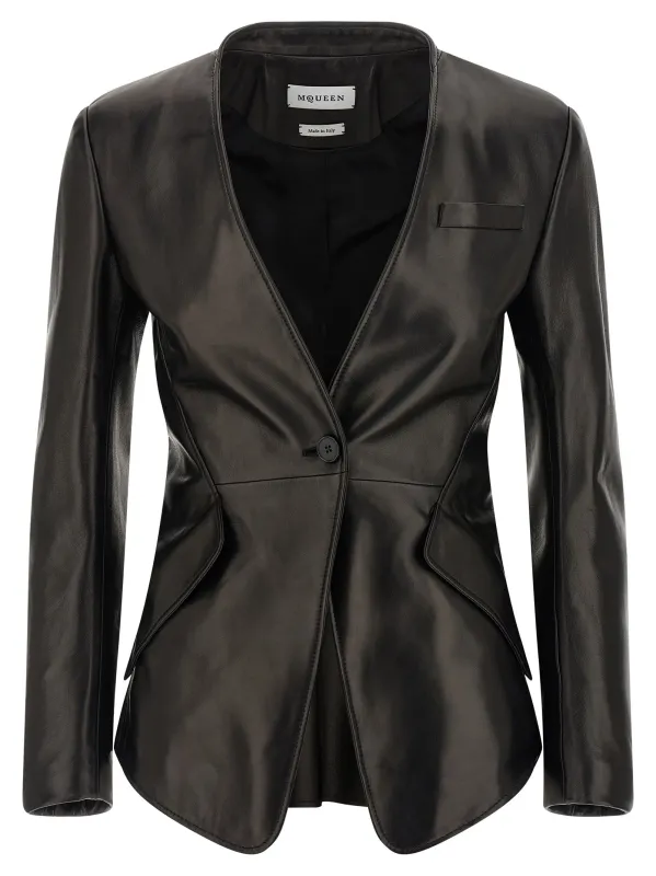 Nappa Blazer Blazers Black made by Alexander McQueen