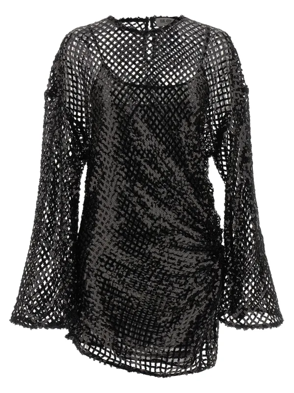 Sequin Mesh Dress Dresses Black made by The Attico