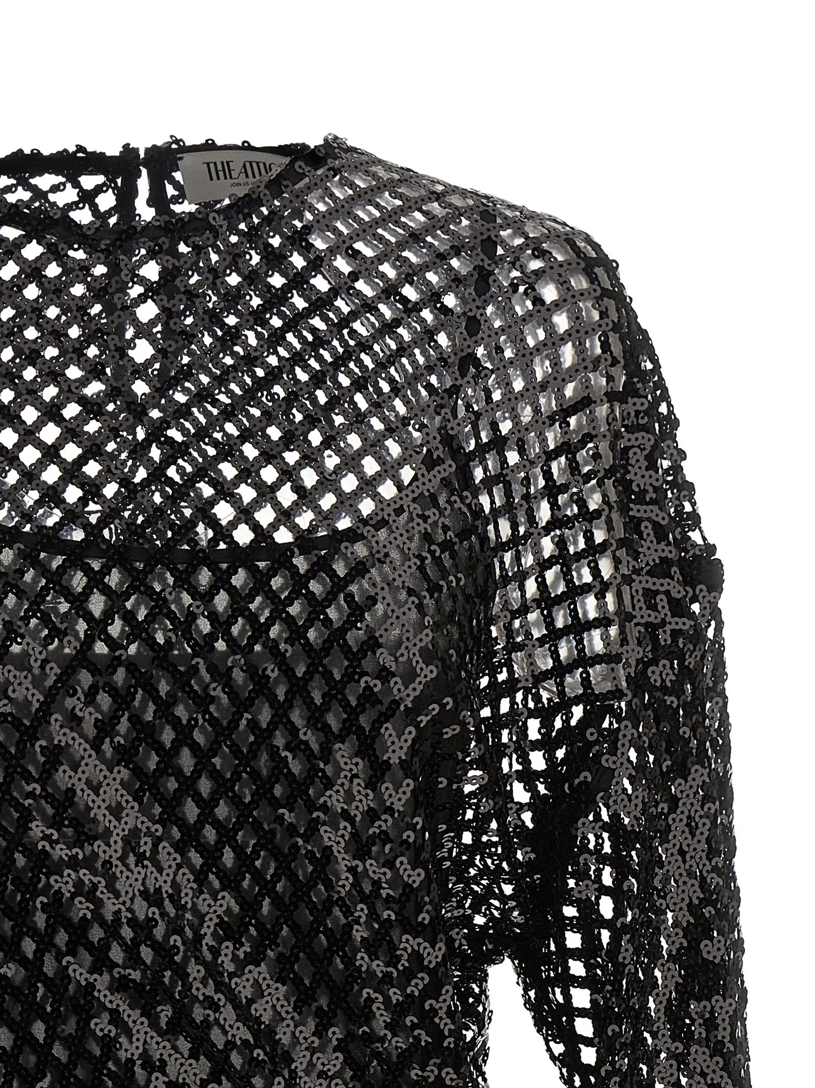 Sequin Mesh Dress Dresses Black sold by Wanan Luxury product image thumbnail 3