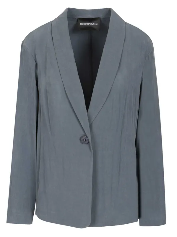 Single-Breasted Blazer Jackets Blue made by Emporio Armani