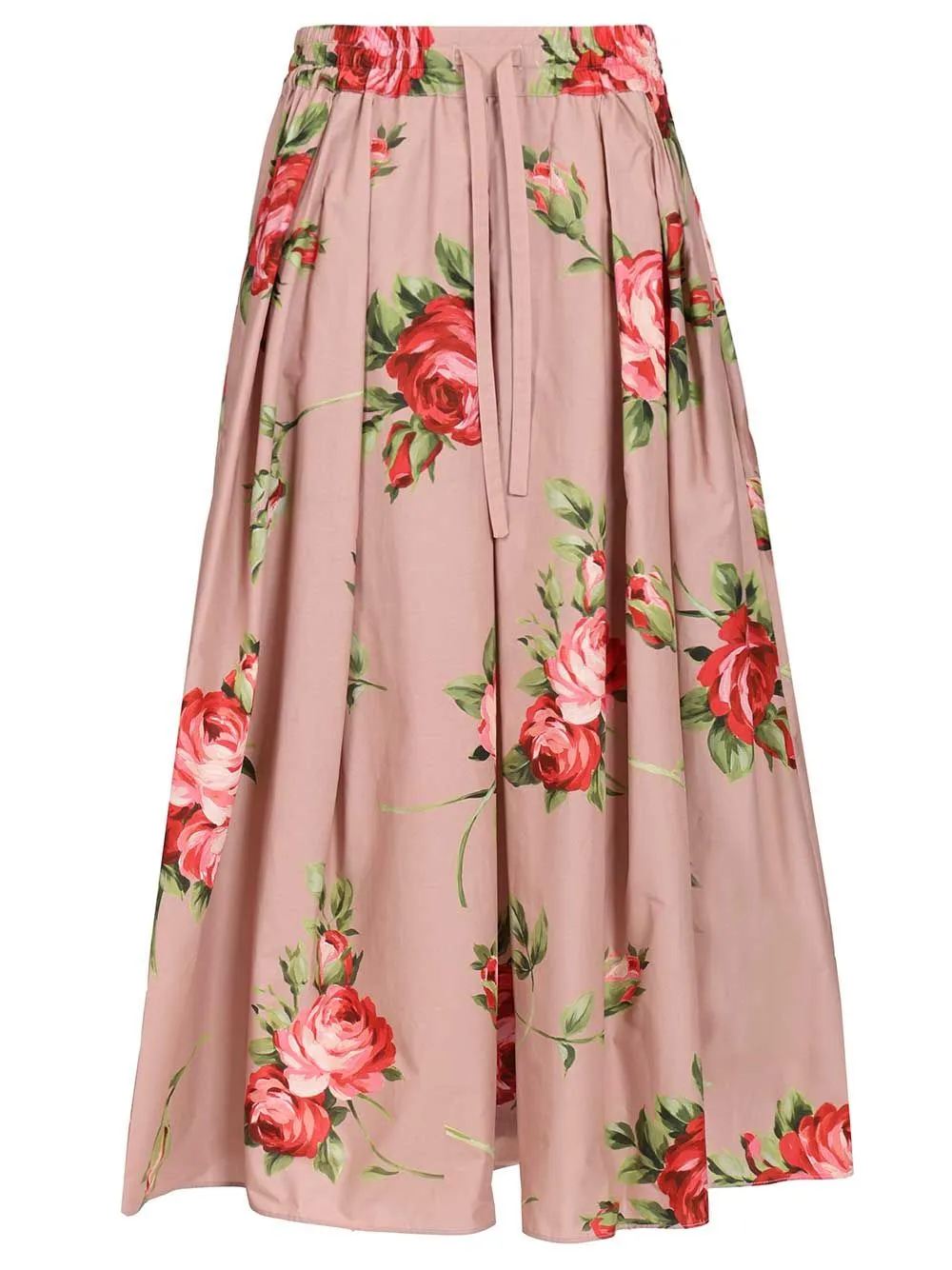 Midi Skirt With Rose Bouquet Print Skirts Rose sold by Wanan Luxury