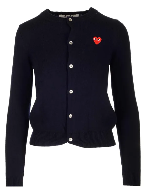 Merino Wool Cardigan Knitwear Blue made by Comme des Garcons PLAY