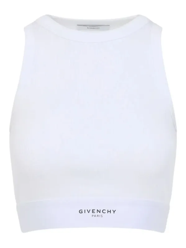 Cropped Tank Top In Cotton With Givenchy Band made by Givenchy
