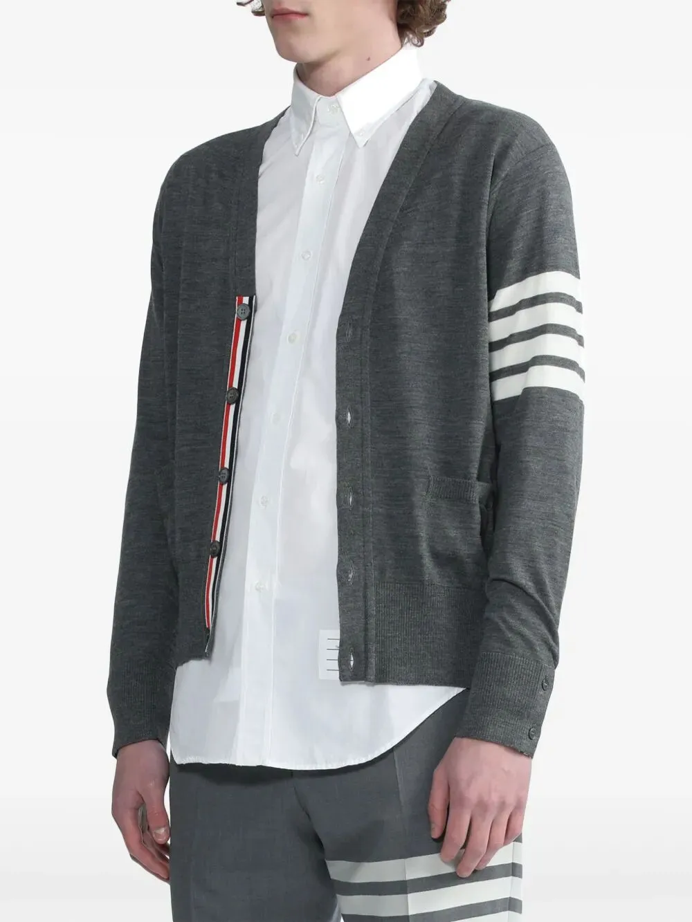 Wool Classic 4-Bar V-Neck Cardigan sold by Wanan Luxury product image thumbnail 3