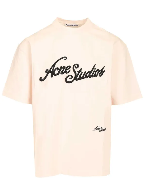 With Embroidered Logo T-Shirt Rose made by Acne Studios