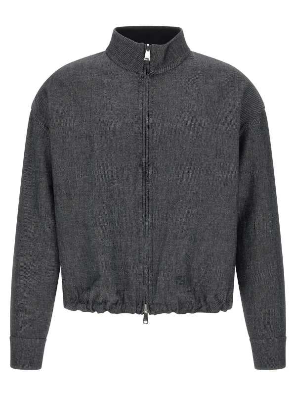Ff Selleria Puffer Jackets Blue made by Fendi