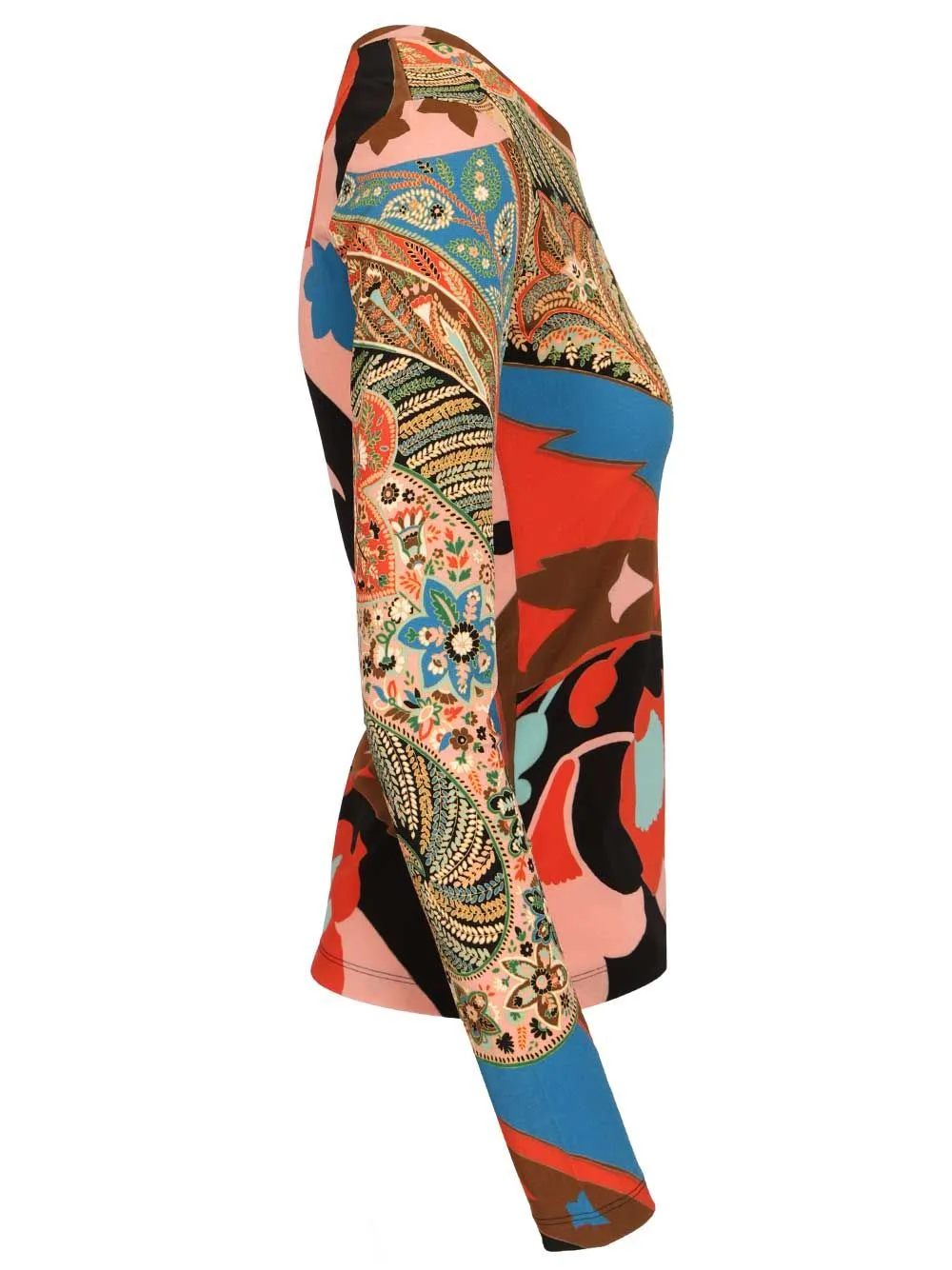 Long-Sleeved Top With Paisley Print Tops Multicolor sold by Wanan Luxury product image thumbnail 3
