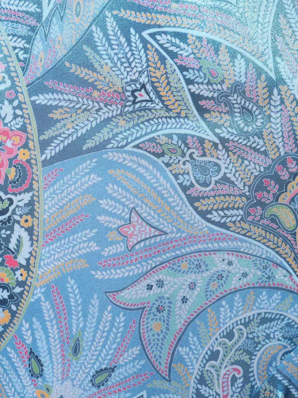 Asymmetrical Dress With Ruffles And Paisley Print Dresses Blue sold by Wanan Luxury product image thumbnail 4