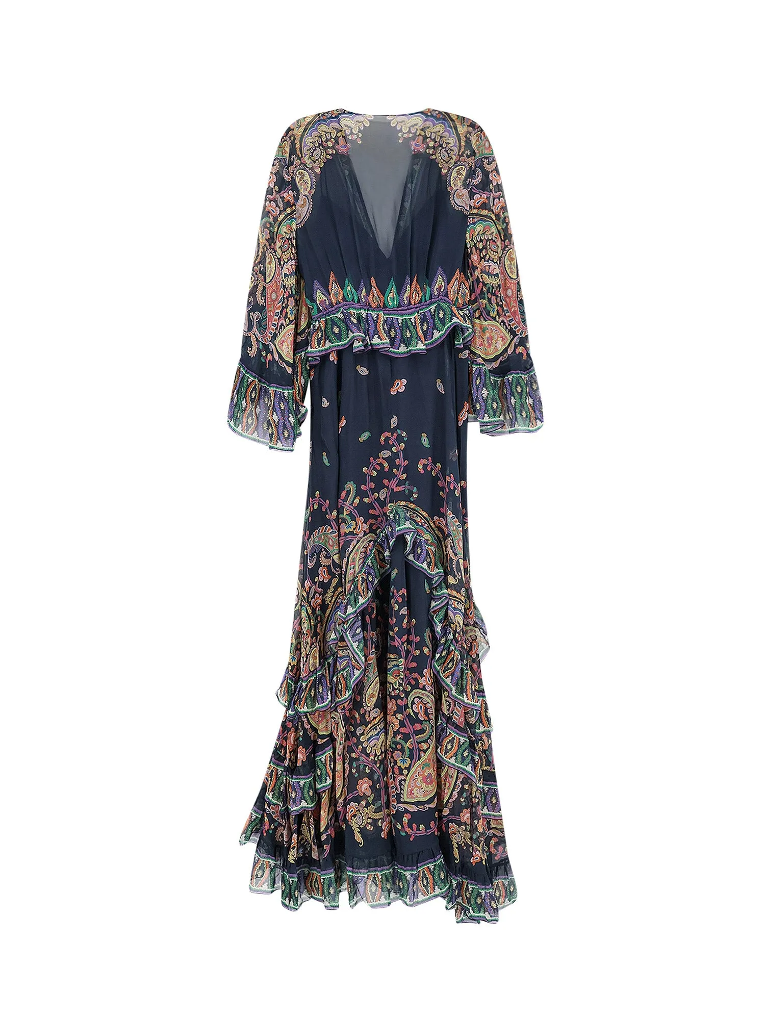 Multicolor Silk Long Dress sold by Wanan Luxury product image thumbnail 2