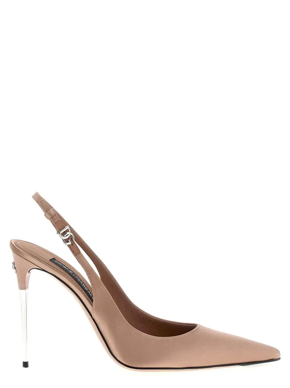 Satin Slingbacks Pumps Pink made by Dolce & Gabanna