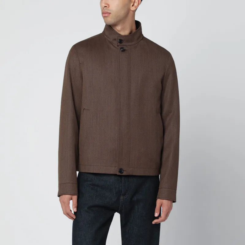 Brown Wool Jacket made by Ermenegildo Zegna