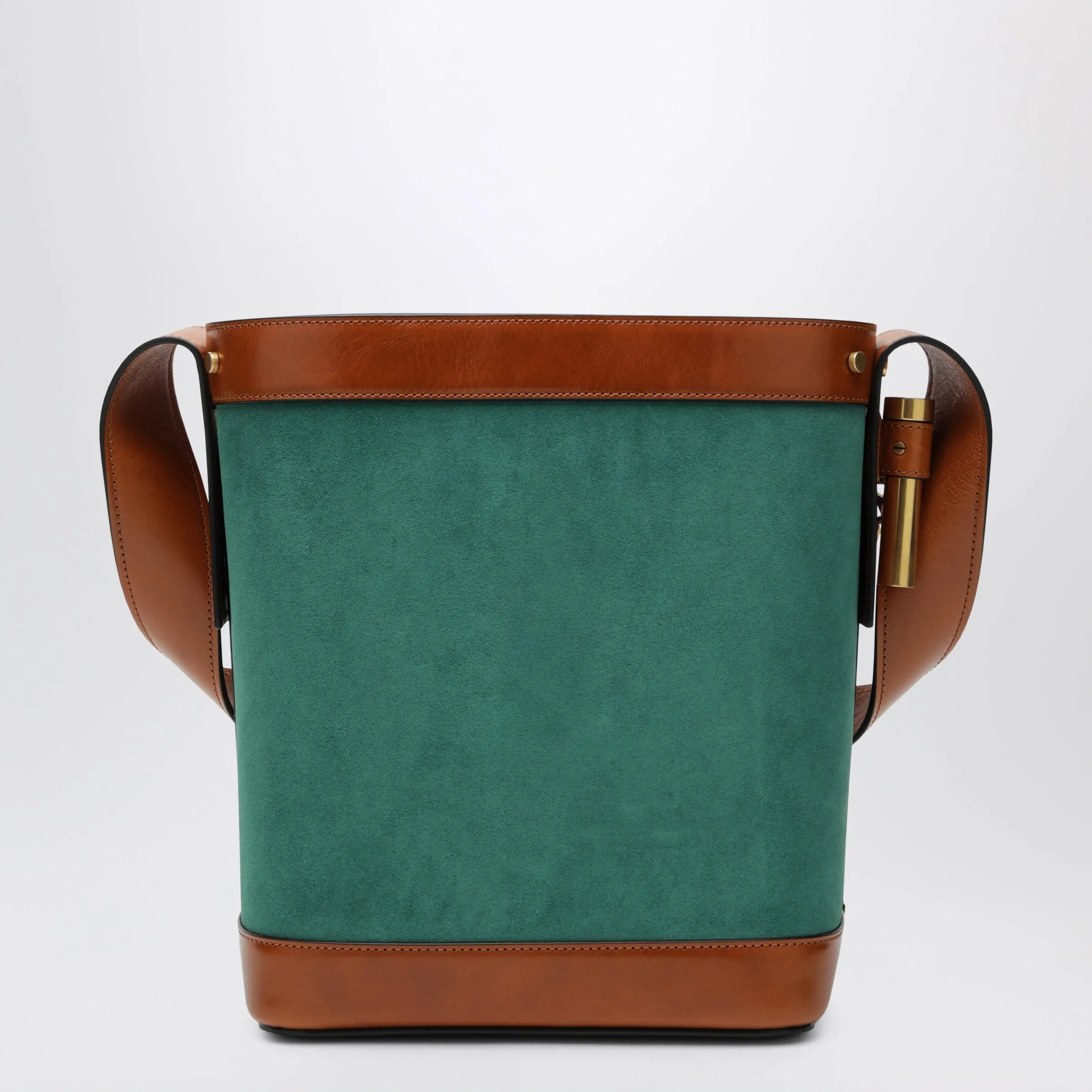 Small Pivot Bucket Bag In Green Suede sold by Wanan Luxury product image thumbnail 2