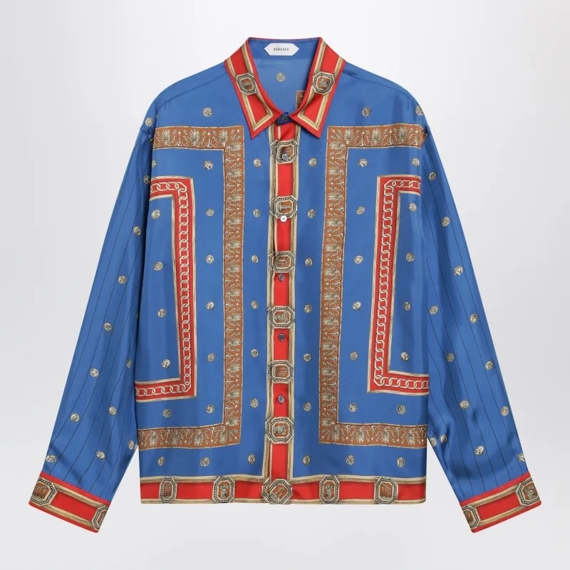 Regular Printed Silk Twill Shirt made by Versace