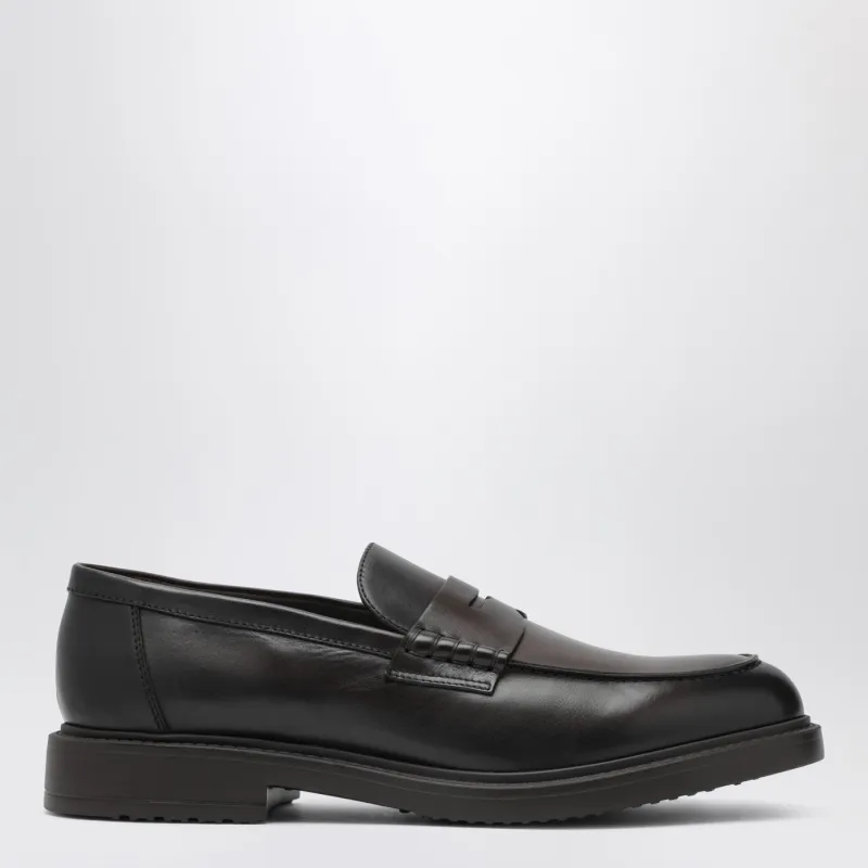 Dark Brown Penny Loafer made by Doucal's