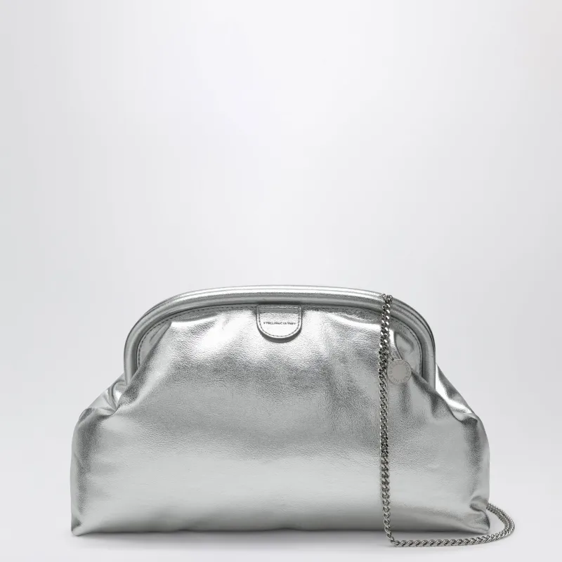Silver Metallic Padded Falabella Clutch made by Stella McCartney