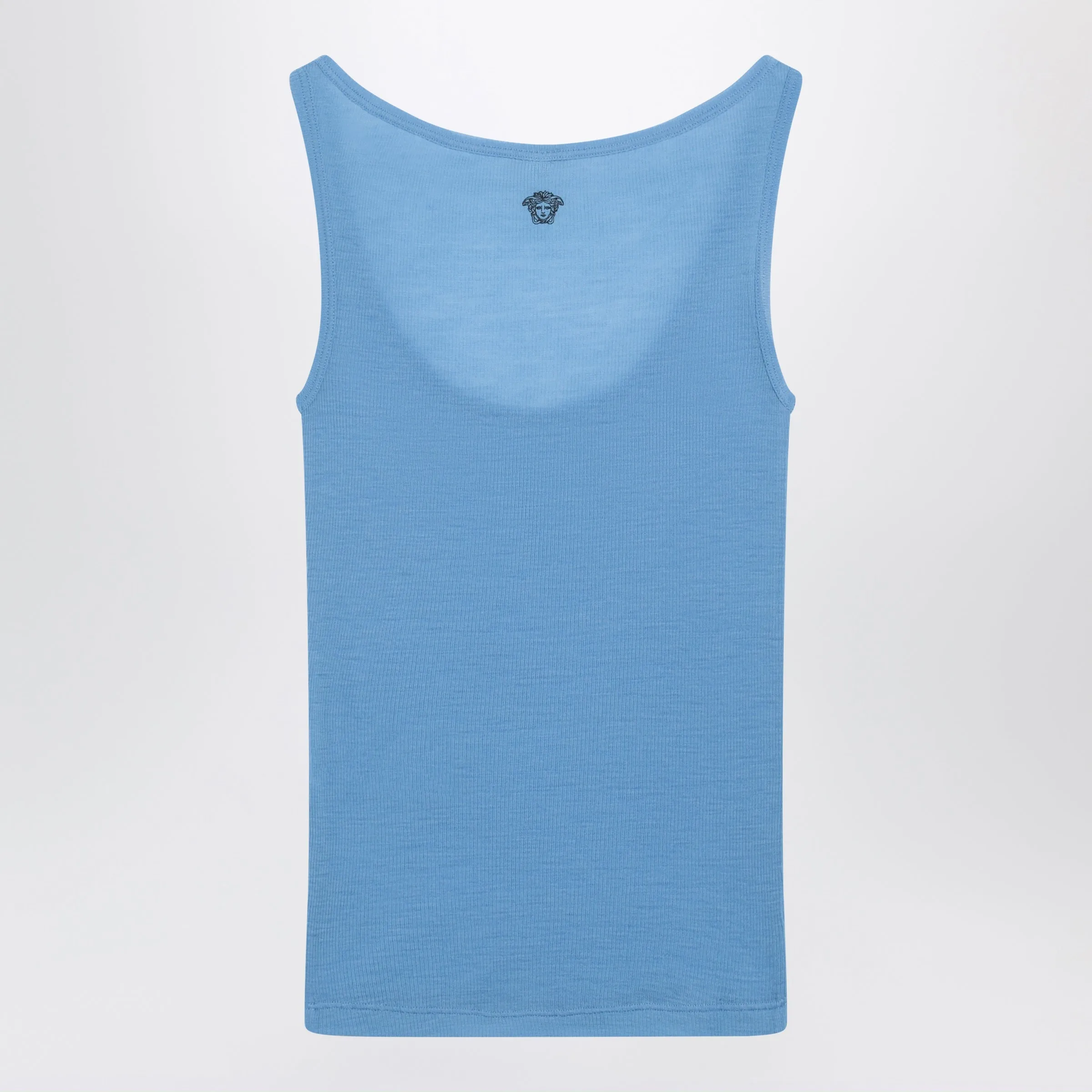 Blue Wool Tank Top With Logo Embroidery sold by Wanan Luxury product image thumbnail 2