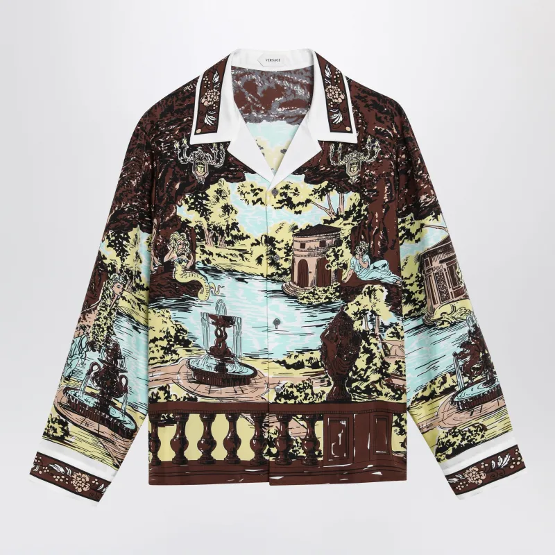 Slim Printed Silk Twill Shirt made by Versace