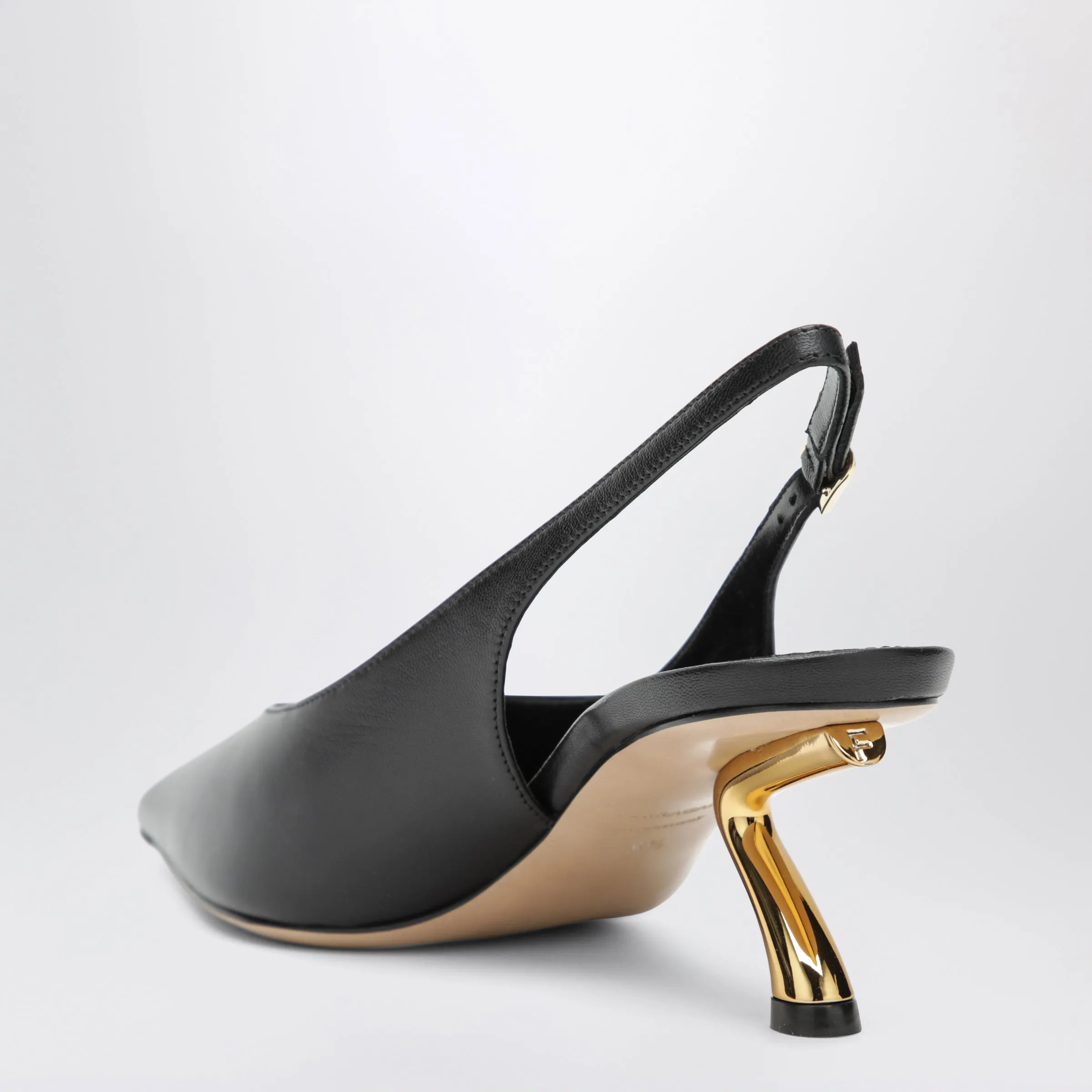 Black Slingback With Sculptural S Heel sold by Wanan Luxury product image thumbnail 2