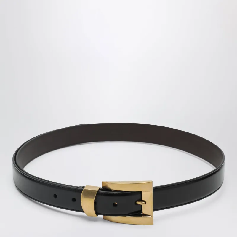 Black Leather Belt made by Versace