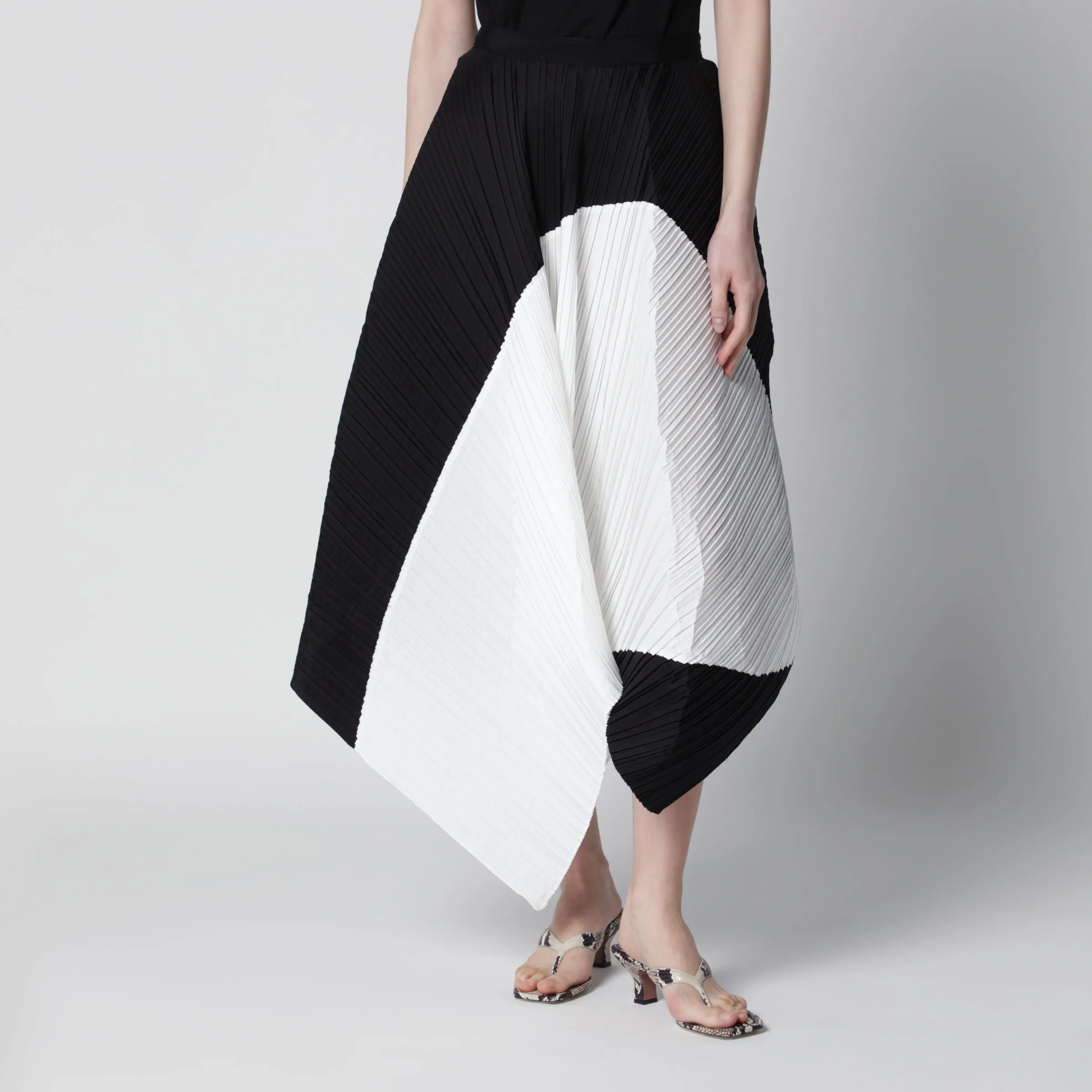 Asymmetric Pleated Black Skirt sold by Wanan Luxury