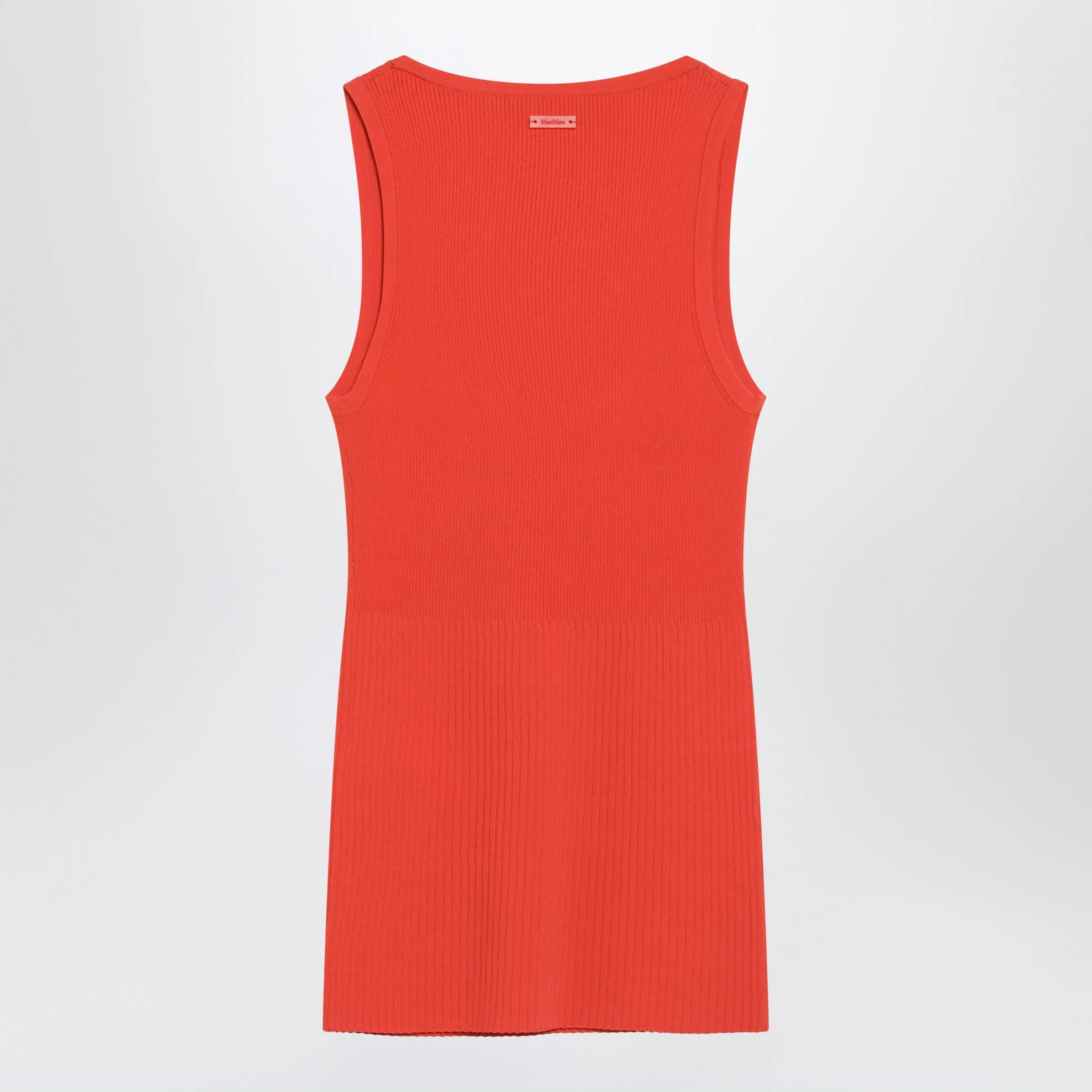 Coral Red Ribbed Technical Yarn Top sold by Wanan Luxury product image thumbnail 2