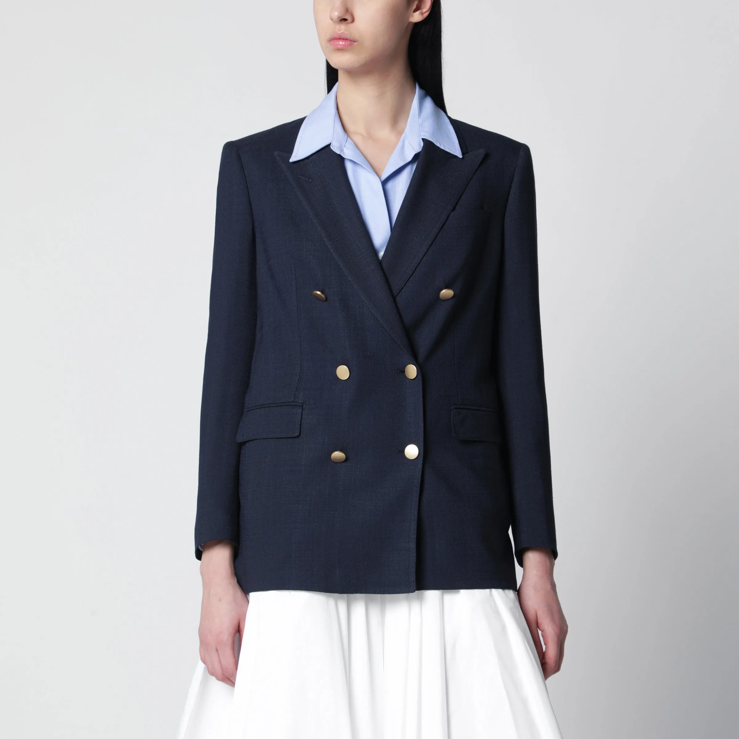 Navy Double-Breasted Jacket sold by Wanan Luxury