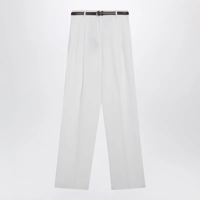 White Cotton Trousers made by MaxMara