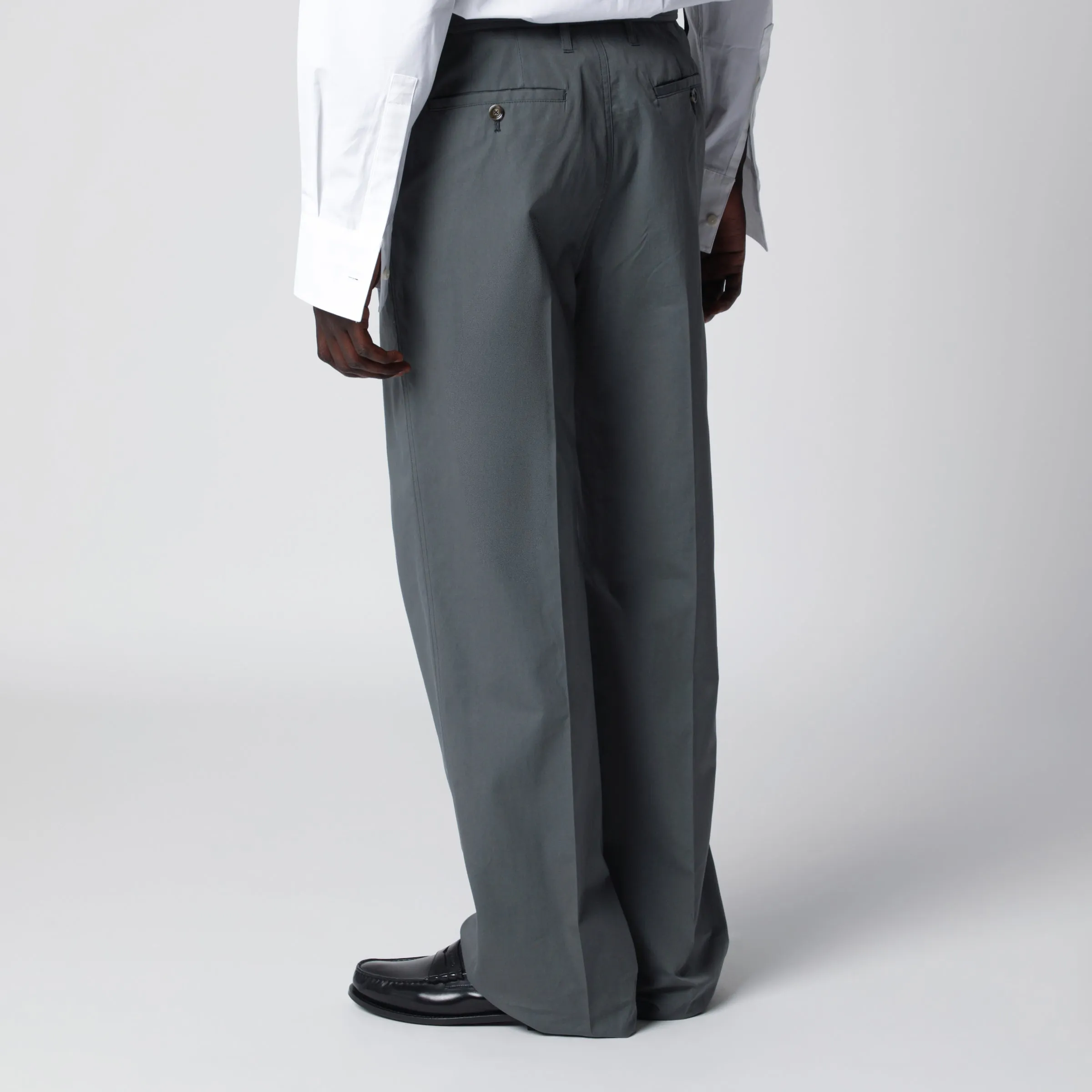 Grey Cotton And Silk Trousers sold by Wanan Luxury product image thumbnail 2