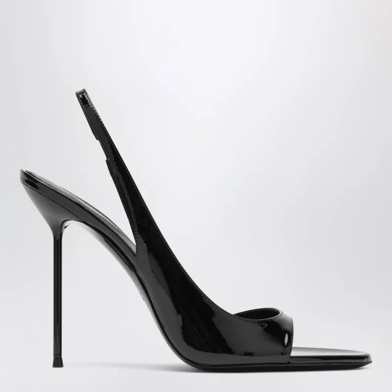 Black Patent Slingback Sandals made by Paris Texas