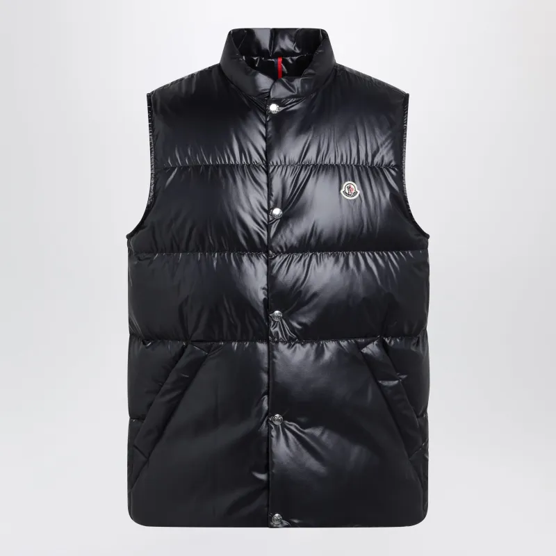 Navy Blue Down-Filled Restigo Vest made by Moncler