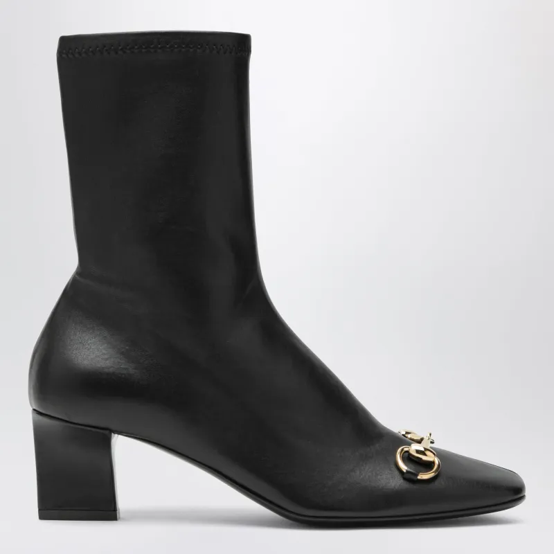 Black Signora Ankle Boots With Horsebit made by Gucci