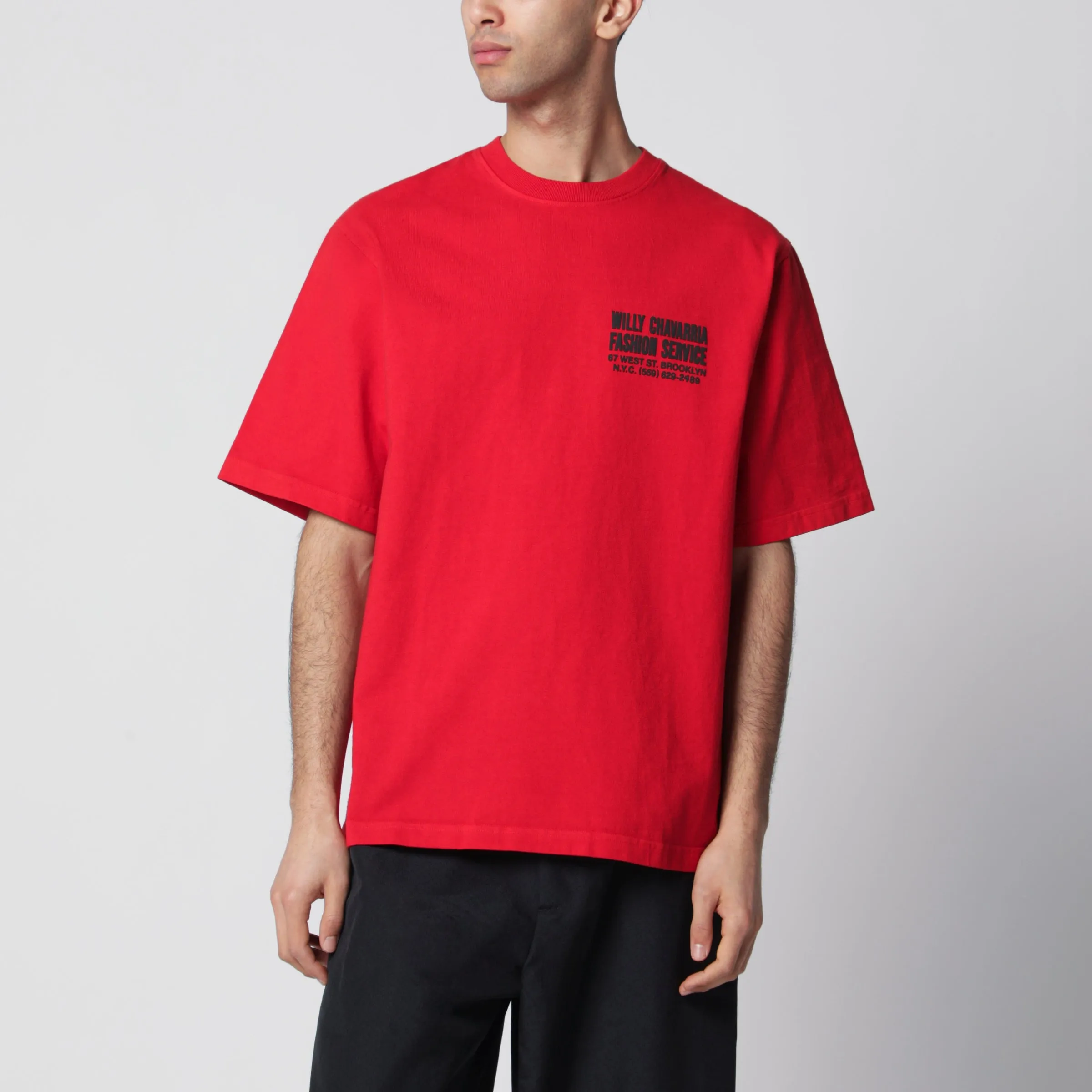 Red Fashion Service T-Shirt sold by Wanan Luxury