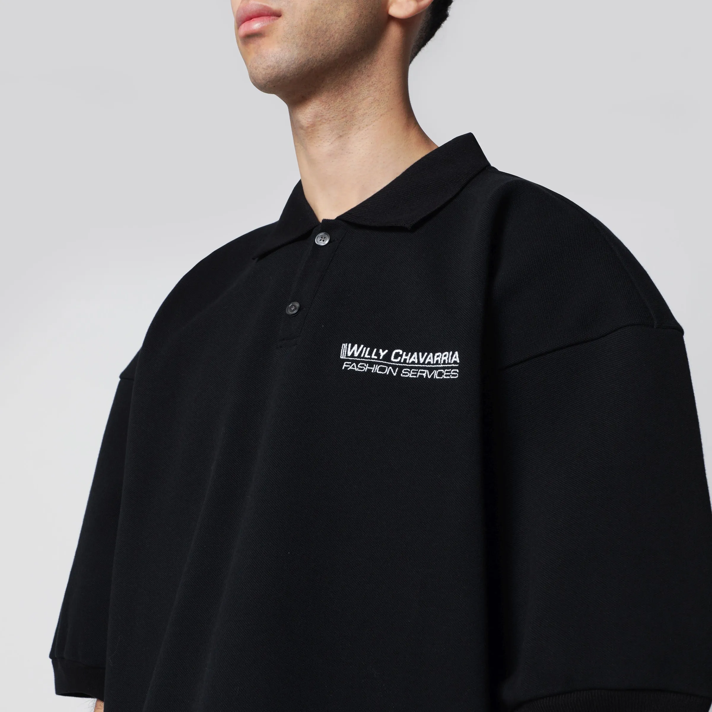 Black Fashion Service Cotton Piqué Polo Shirt sold by Wanan Luxury product image thumbnail 2