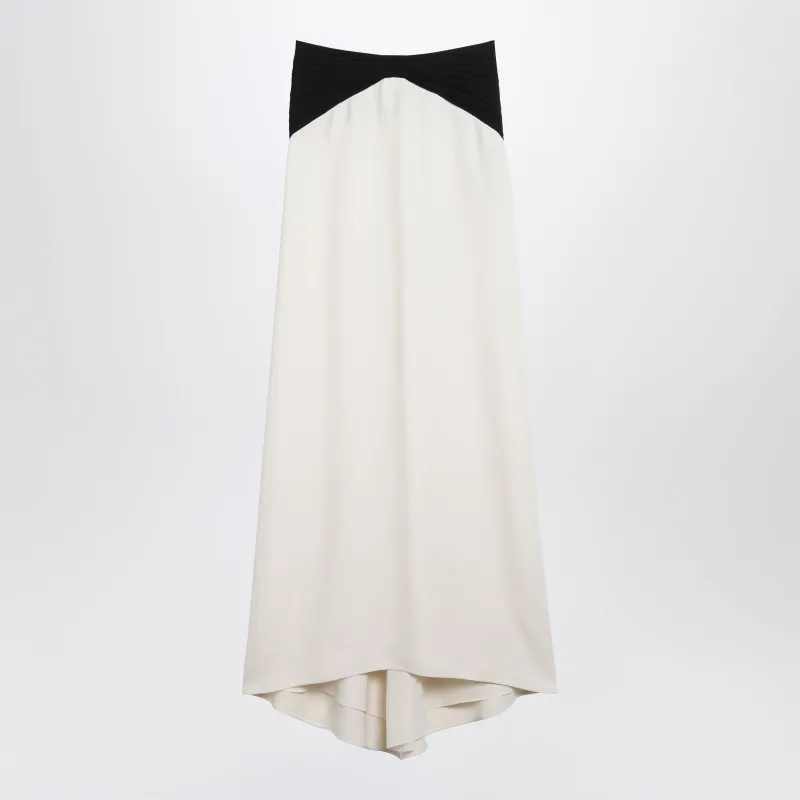Long Silk Skirt In Vanilla/Black made by Valentino Garavani