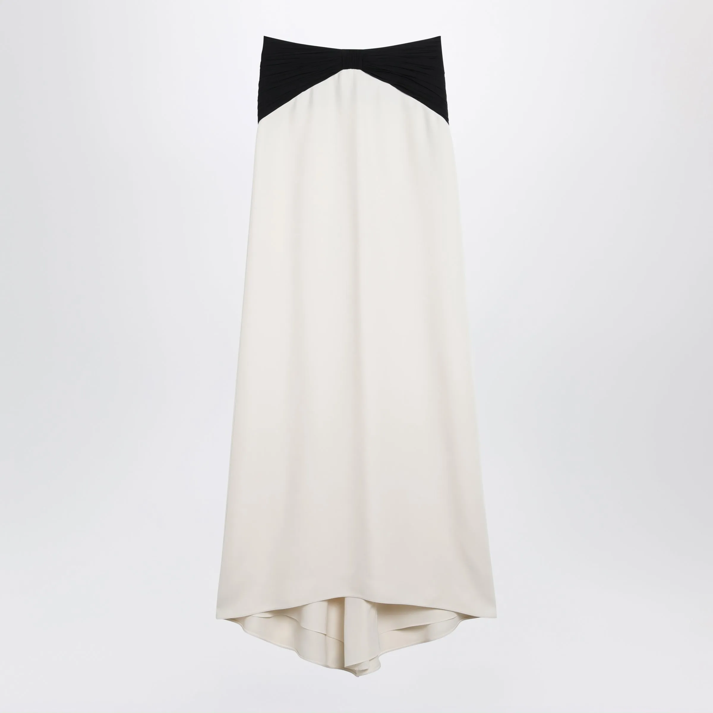 Long Silk Skirt In Vanilla/Black sold by Wanan Luxury