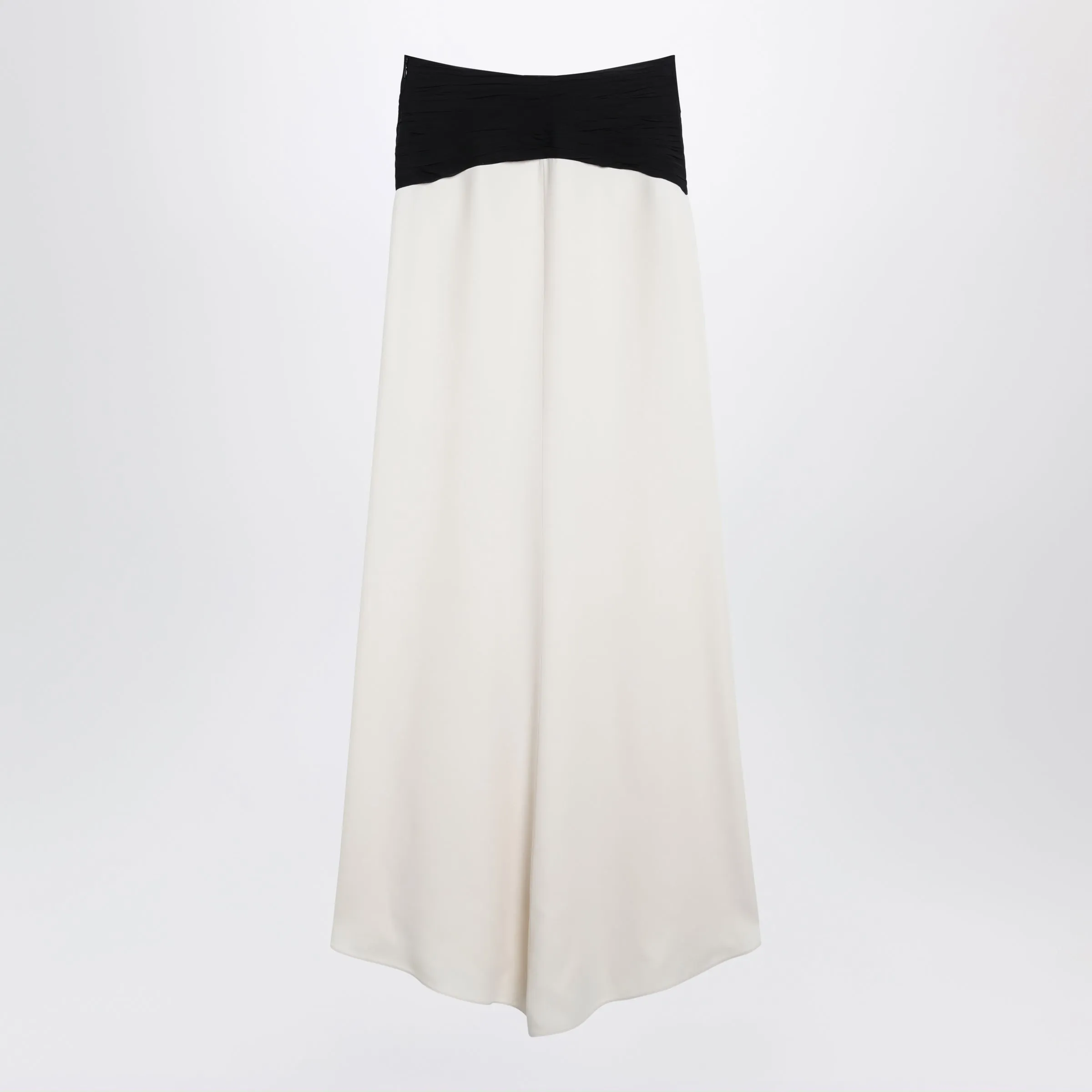Long Silk Skirt In Vanilla/Black sold by Wanan Luxury product image thumbnail 2