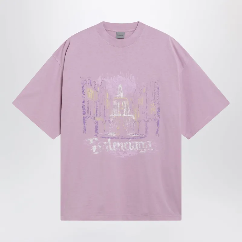 Light Pink Cotton T-Shirt made by Balenciaga