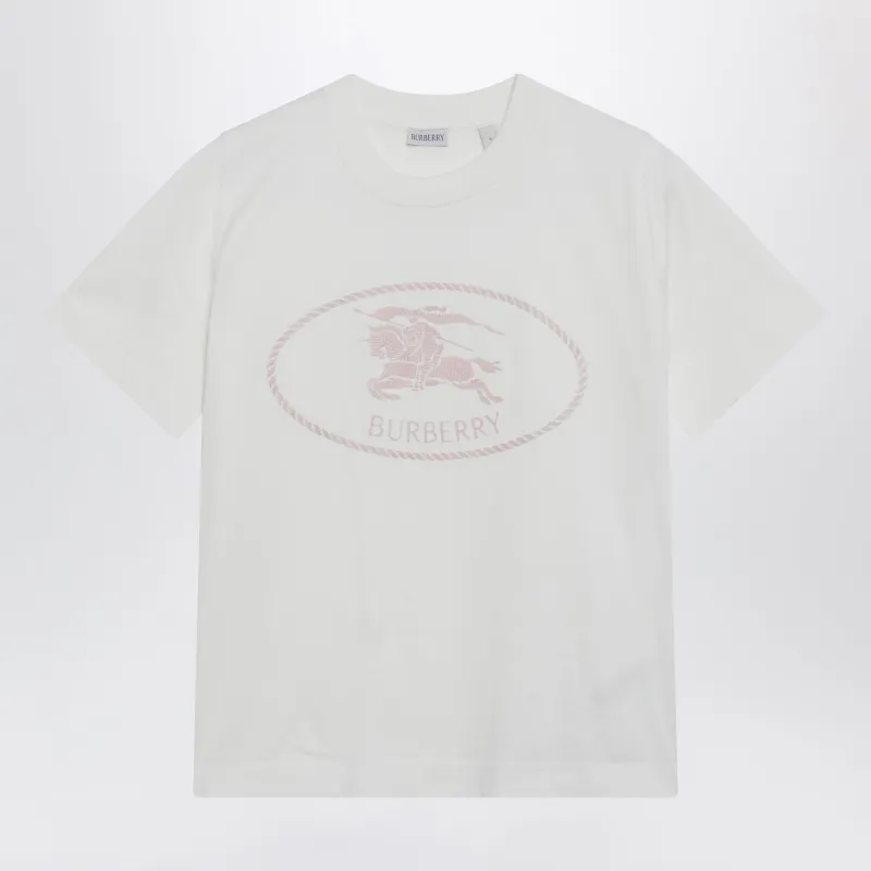 White T-Shirt With Knight Stamp made by Burberry