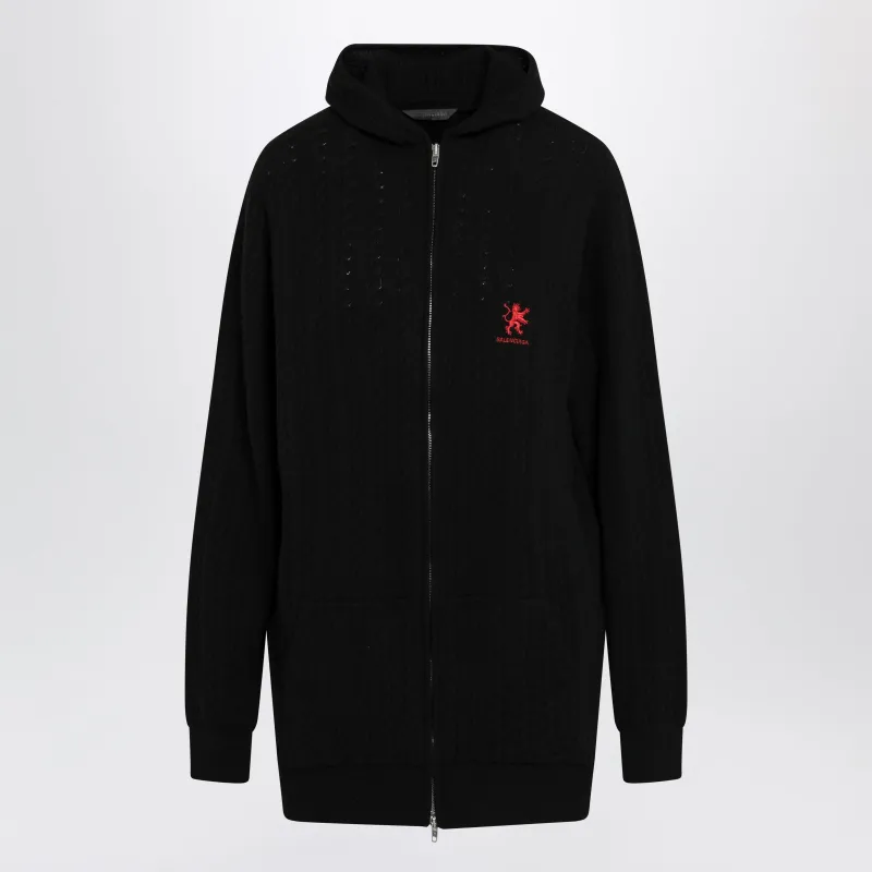 Black Wool Mini Cardigan Dress made by Balenciaga